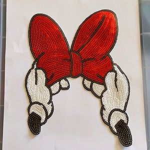 Red Bow Iron-On Patch